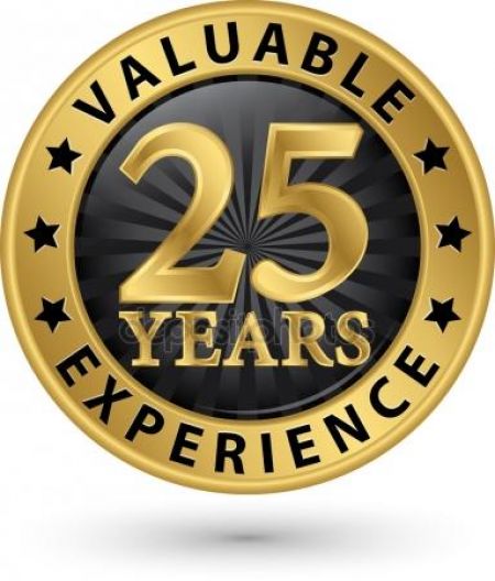 25th anniversary of professional experience